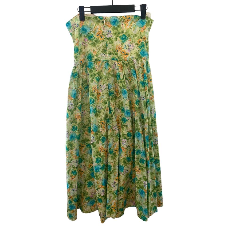 Chadwick’s Size 10 Strapless Multi color green  Dress Summer Lining Comfortable - Picture 6 of 12